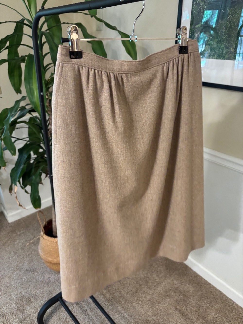 Pendleton 100% Wool Khaki / Tan Skirt EUC